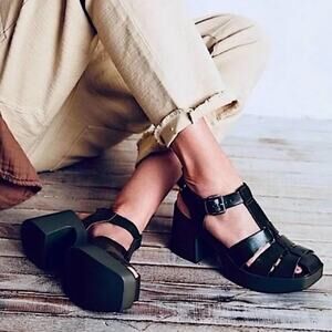 Free People Black Platform Sandals